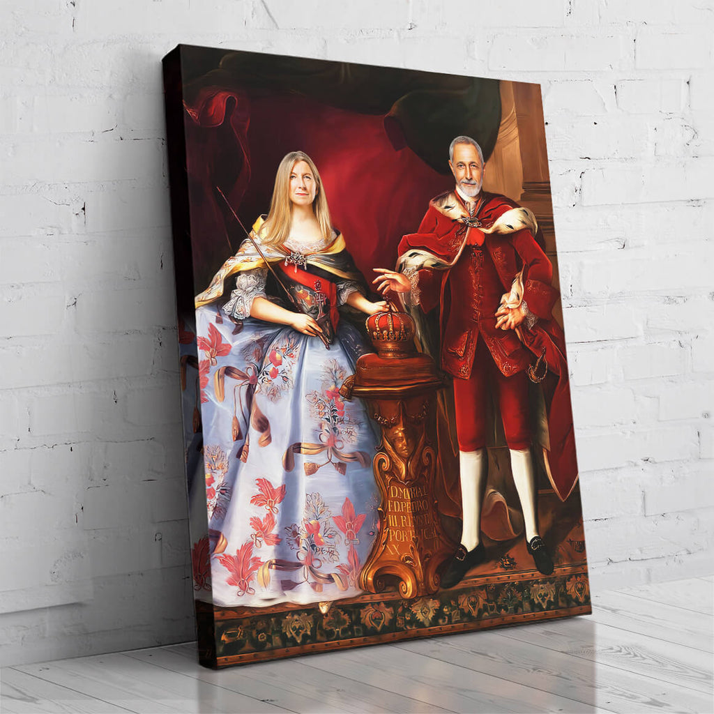 Custom Couples Portrait King and Queen Painting Personalized 